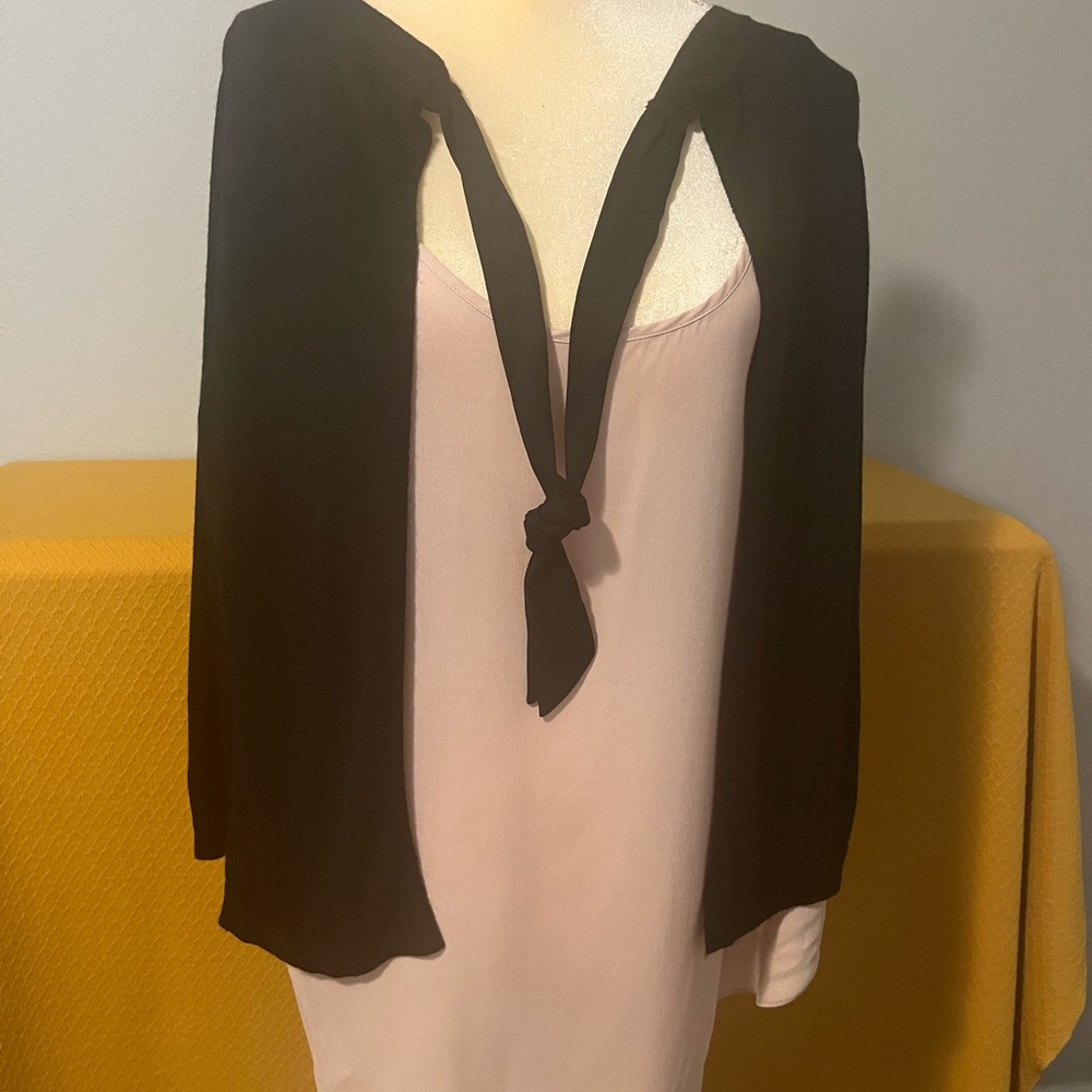 Pink and black dress blouse